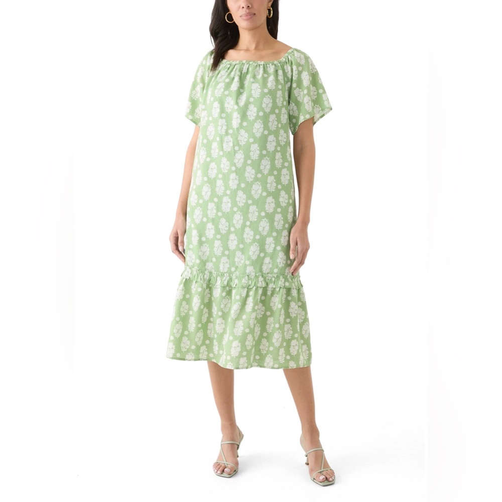Crown & Ivy Green Block Print House Dress
